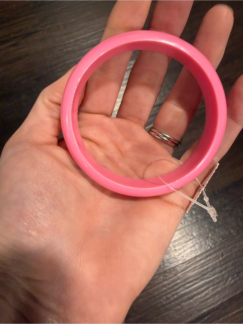 Pink Plastic Bangle Bracelet - Unbranded